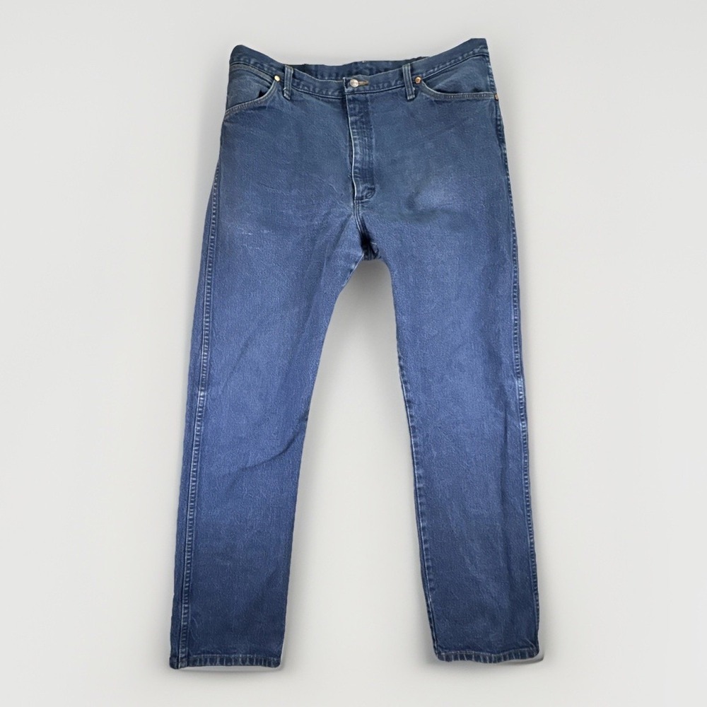 Wrangler Cowboy Cut 13MWZ Jeans Mens 40x34 Blue Denim Straight Leg Rodeo Western